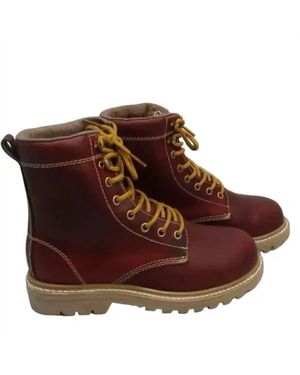 Rega Lace Up Leather Composite Toe Work Boots - Brown