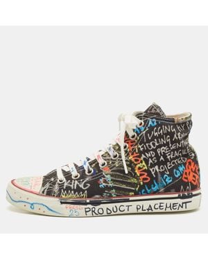 Vetements Canvas Graffiti High Top Sneakers - Multicolor