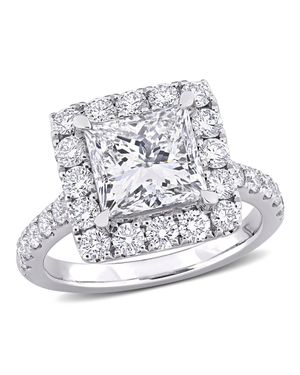 Created Forever 4 1/3Ct Tw Princess Lab-Grown Diamond Halo Engagement Ring - White