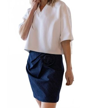 Rhúne Moira Mini Skirt - Blue