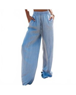Umorger Tencel Wide Leg Trouser - Blue