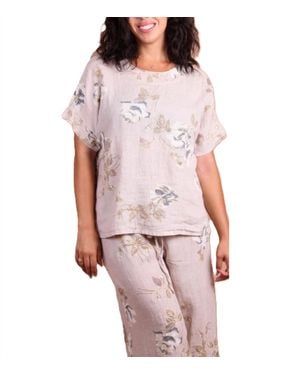 Gigi Moda Sanremo High-Low Short Sleeve Top - Red