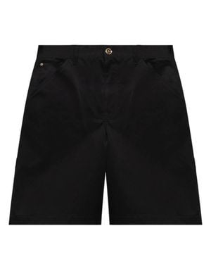 Versace Medusa Hardware Gabardine Cargo Shorts - Black