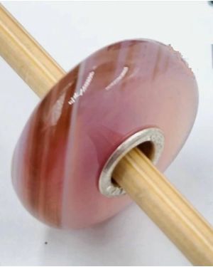 Trollbeads Striped Agate Bead Charm - Pink