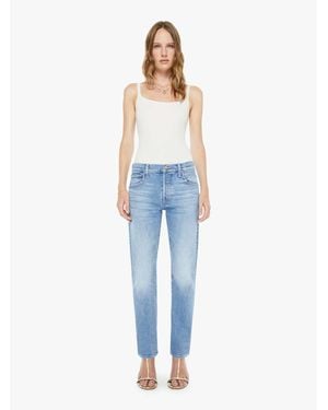 Mother Mid Rise Hiker Hover Slim Straight Leg Jeans - Blue
