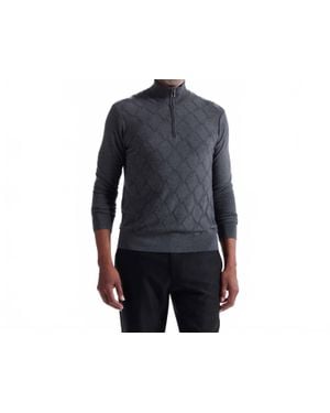 Bugatchi Textured 1/4 Zip Sweater - Black