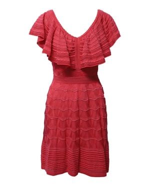 Missoni Ruffled Knitted Cotton Dress - Red