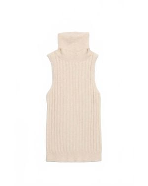 DELUC Ben Turtleneck Knit Top - White