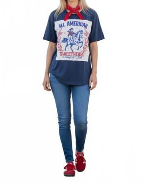 Bling-a-GoGo All American Sweetheart Crew Tee - Blue