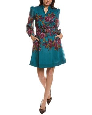 Tahari Printed Mini Dress - Blue
