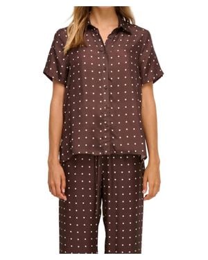 Little Lies Polka Shirt - Brown