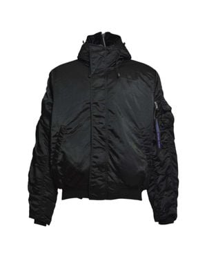 Alpha Industries Padded Bomber Jacket With Detachable Hood - Black