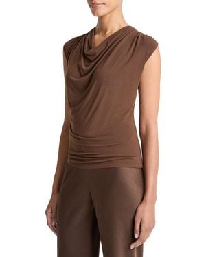 Vince Draped Cowl Neck - Brown