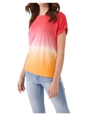 Fdj Ombre Short Sleeve Top - Orange