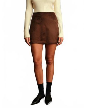 DELUC Dereck Suede Mini Skirt - Brown