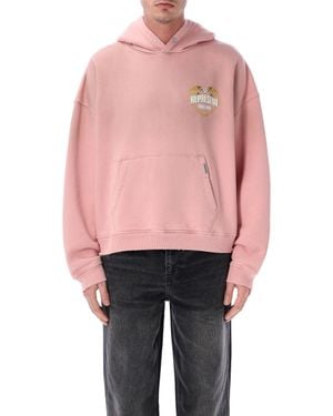 Represent Angel Border Boxy Cracked Hoodie - Pink