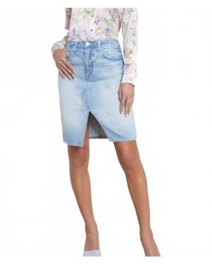 L'Agence Denim Skirt Knee Length - Blue
