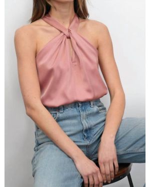 Greylin Lucinda Satin Halter Top - Pink