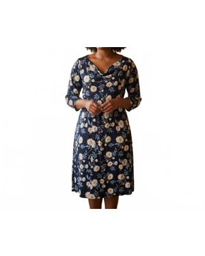 Jessica Howard Cowlneck Long Sleeve Midi Dress - Black