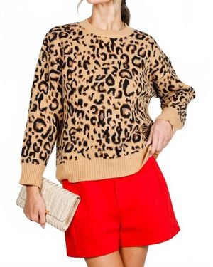 Vine & Love Trim Jacquard Sweater - Red