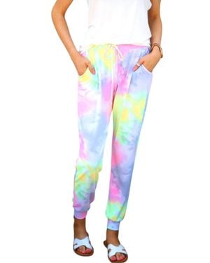 Jess Lea Pastel Tie Dye Jogger - Blue