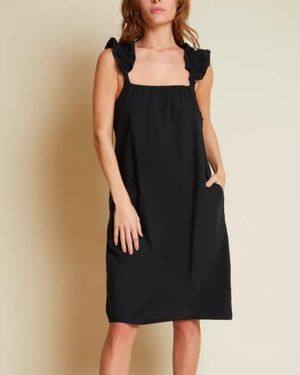 Nation Ltd Elena Frilly Ruffle Midi Dress I - Black