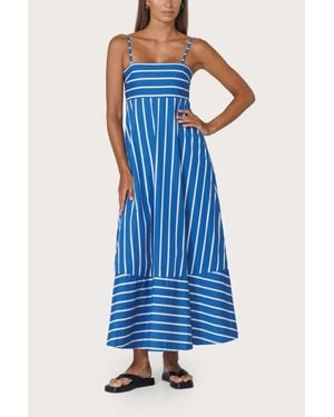 LUSANA Tashi Poplin Dress - Blue