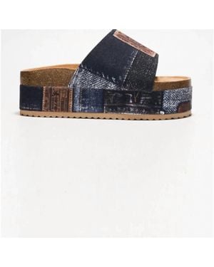 Cape Robbin Hacha Platform Slide Sandal - Blue