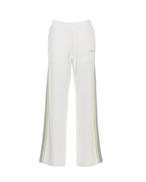 CASABLANCA Embroidered Logo Flared Pants - White
