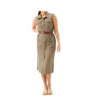 Karen Kane Midi Shirtdress - Green