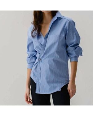 CISSA Crop Boyfriend Shirt - Blue