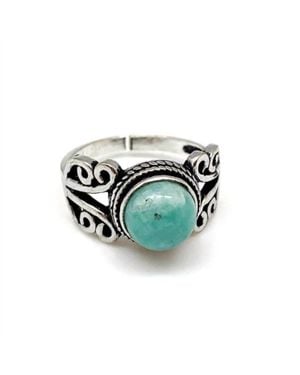 Anju Tanvi Collection Scroll Ring - Green