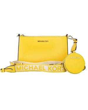 Michael Kors Jet Set Vegan Crossbody Tech Attachment Bag Purse - Yellow