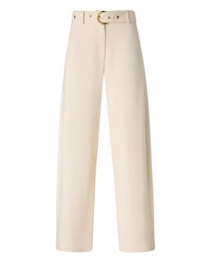 Pinko Lexy Wide-Leg Cropped Tailored Pants - White