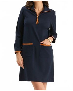 tyler boe Helena Pointe Trimmed Dress - Blue