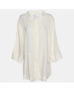 Marina Rinaldi Voyage By Linen Shirt Jacket - White