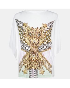 Just Cavalli Printed Jersey Dolman Sleeve T-Shirt - Metallic