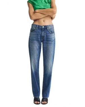 Pistola Issa Mid Rise Relaxed Straight Leg Jeans - Blue