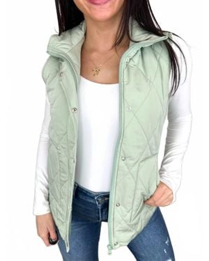 Michelle Mae One Call Away Puffer Vest - Green