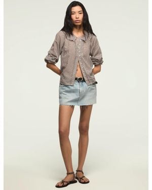 Lucky Brand Denim Mini Skirt - Natural
