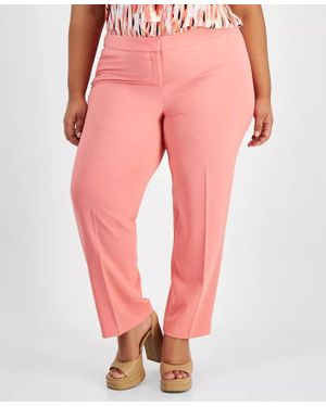 BarIII Chino Pants Coral Rose Crepe Textured Straight Leg Fts1213 - Pink