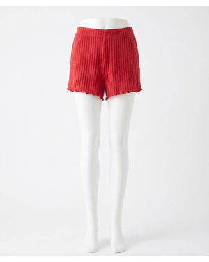 Z Supply Smocked Rib Short - Red