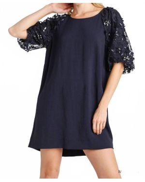 Umgee Organza Lace Dress - Blue