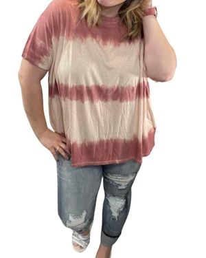Easel Relaxed Fit Wave Washed Tunic - Multicolor