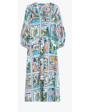 Vilagallo Sole Voila Print Dress - Multicolor