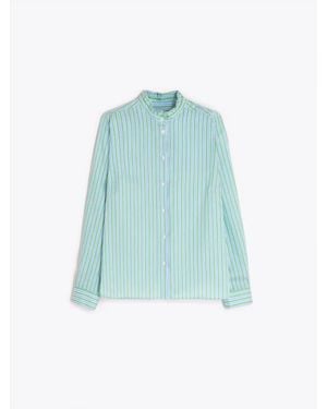 Vilagallo Striped Pleated Shirt - Blue
