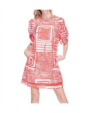 J joy Ruffles Short Sleeve Trim Mini Dress - Red