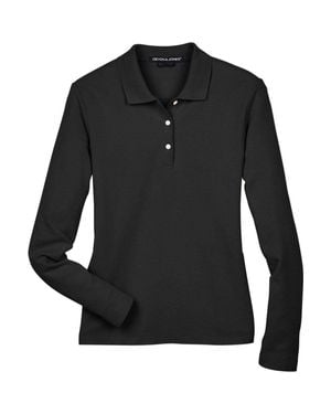 Devon & Jones Pima Piqu Long Sleeve Polo - Black