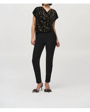 Joseph Ribkoff Silky Knit Foiled Velvet Jumpsuit - Black