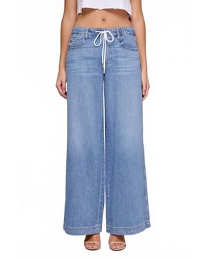 Hidden Jeans Super Soft Elastic Waistband Wide Leg Jean - Blue